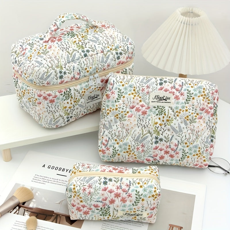 Floral Travel Makeup Bag Set – Stylish & Practical Organizer